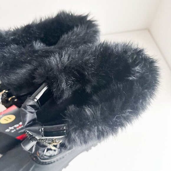 Storm by Cougar Black Rubber Nylon Faux Fur Snow Boots 11 - Picture 7 of 7
